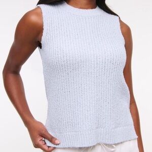 Abercrombie & Fitch NWT Women Crew Knit Shell Tank Sleeveless Vest Light Blue M